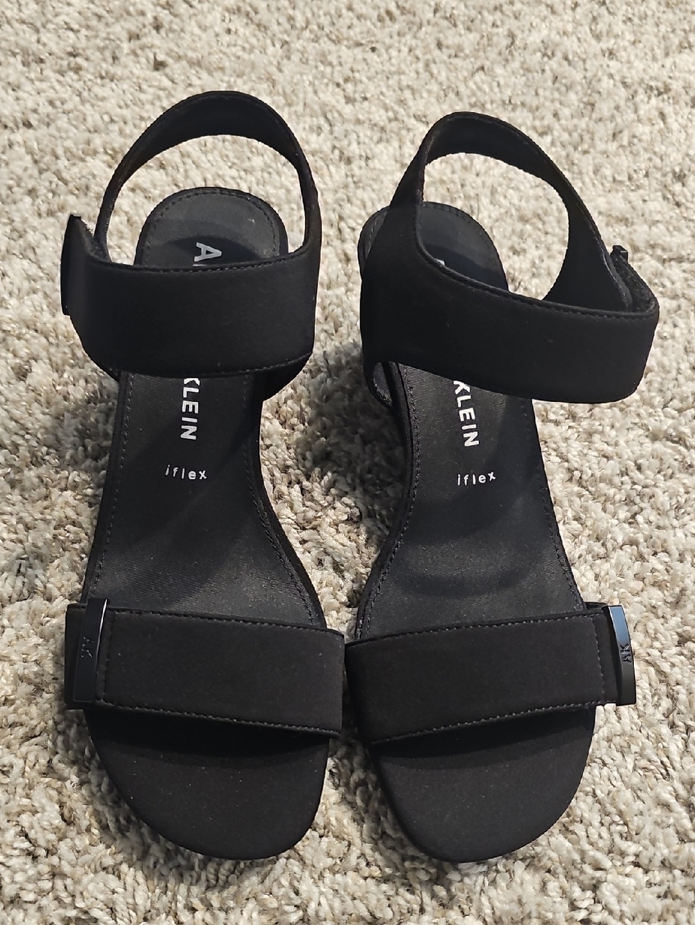 Anne Klein Black Two-Strap Heel Sandals - Picture 11 of 11